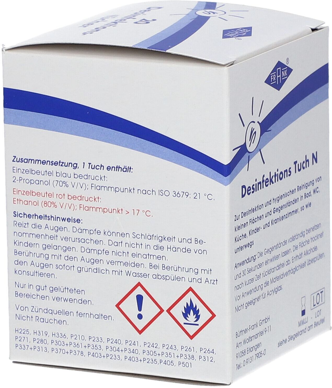 Frank® Desinfektions Tuch N Tücher 20 St 20 St Tücher