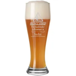 Weizenglas Weißbierglas 0,5 Liter - Freilaufender Rentner