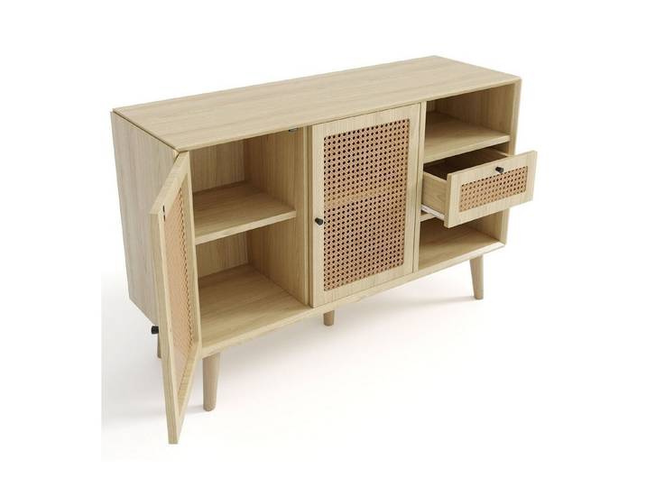 HAUSS SPOLE Sideboard Sideboard Kommode Beistellschrank Aufbewahrungsschrank (verstellbare Ablagen,Eiche,120x 40x80cm, verstellbare Ablagen), modernes Design