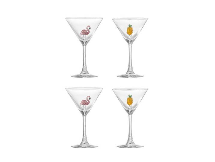 Cocktailgläser Dara – Glas mit handgefertigten Figuren (4er-Set) - Glas - Luxusbetten24