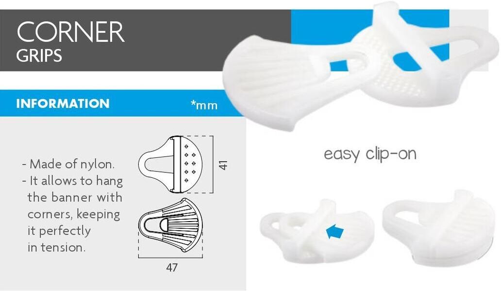 Wall Banner System Corner Grips