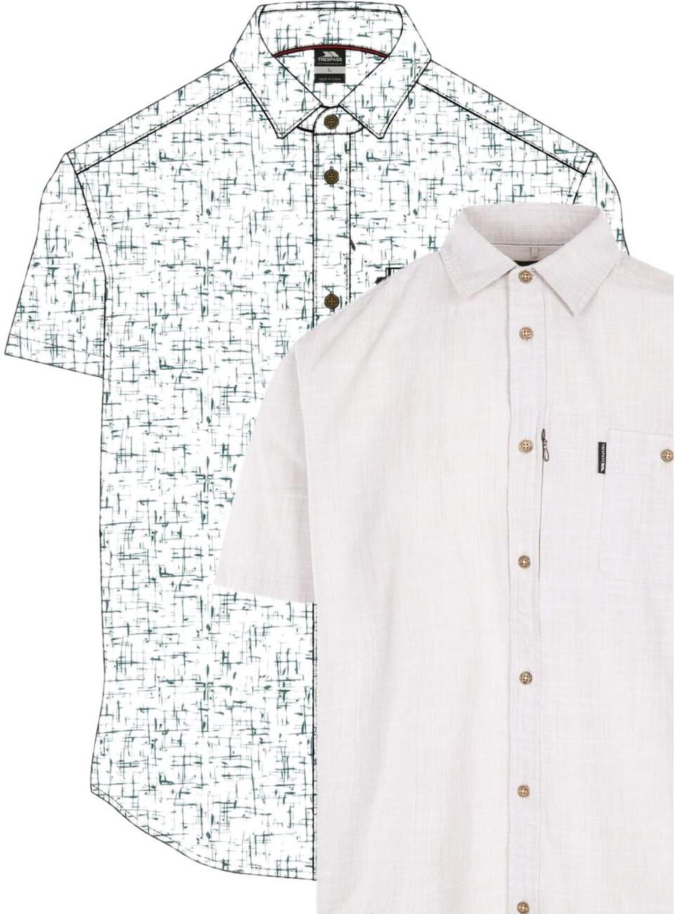 Trespass Basham - Male Casual Woven Shirt  Oatmilk Xl