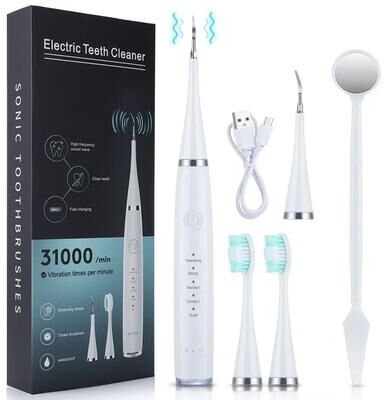 Perfect Picks Market High Intensity Sonic Electric Toothbrush With Teeth Whitening And Scaling Kit white