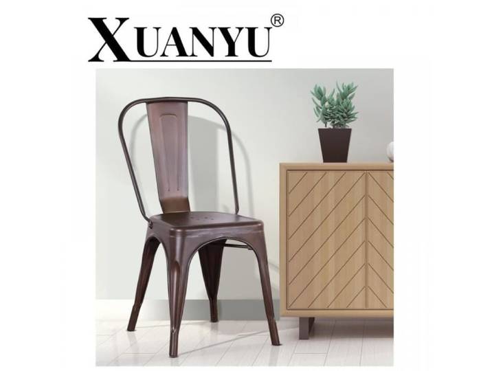 Chaise industrielle XUANYU - Lot de 4 - Couleur rouille - Poids jusqu'à 120 kg