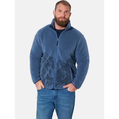 Sweatjacke JAN VANDERSTORM "Strickfleecejacke LOKERT", Herren, Gr. XXXL, blau, Sweatjacken Sweatjacke