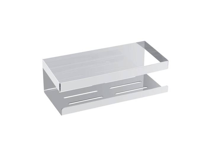 Schöner Wohnen Duschablage, Edelstahlfarben, Metall, eckig, 25x8x11.5 cm, Badaccessoires