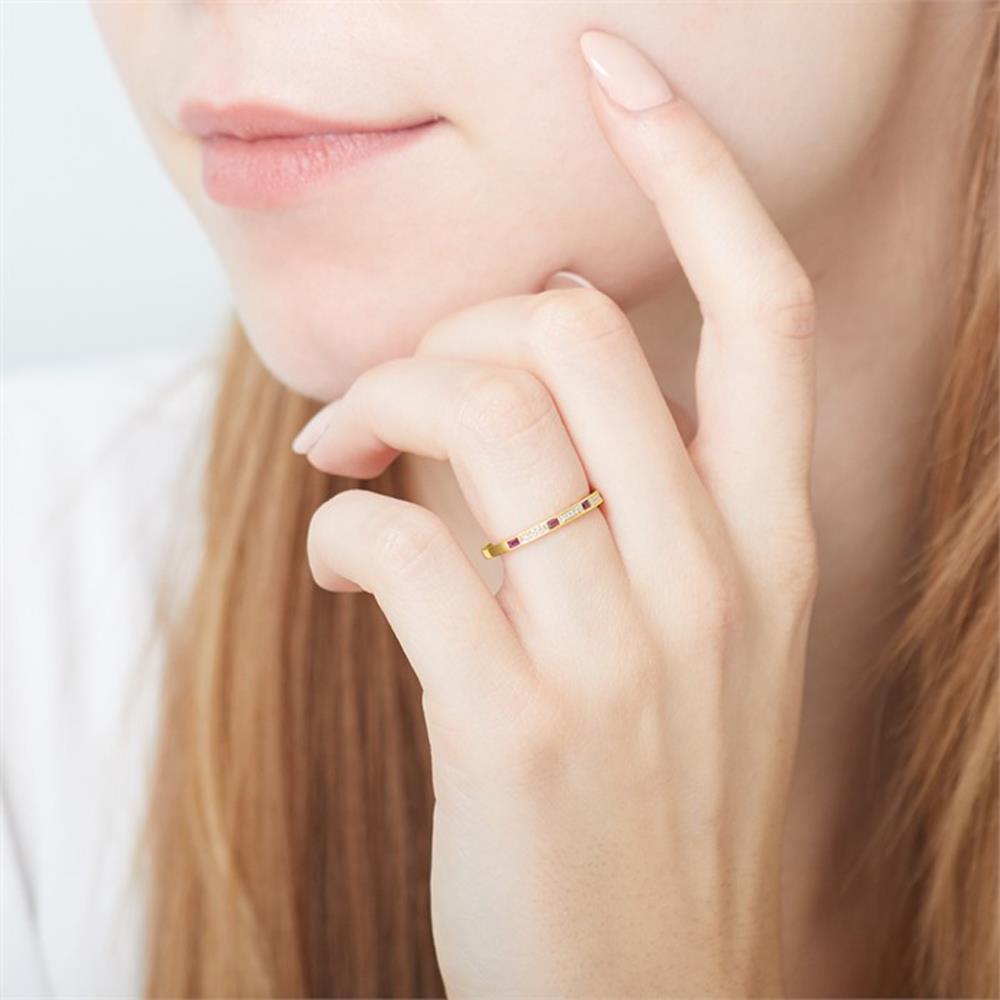 Unique 585er Gold Ring mit Rubinen und Diamanten gold
