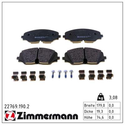 ZIMMERMANN Bremsbelagsatz, Scheibenbremse 22769.190.2 Vorderachse für VW