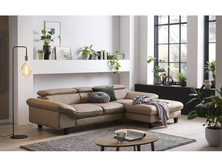 Ecksofa HOME AFFAIRE Pilot L-Form , braun (cappuccino), B:268cm H:73cm T:108cm, 100% Polyester, Feinstruktur 75000 Scheuertouren, Struktur 35000 Scheuertouren, Microfaser 40000, Sofas, Ecksofa, mit Kopfteilverstellung, wahlweise mit Schlaffunktion & Bettkasten