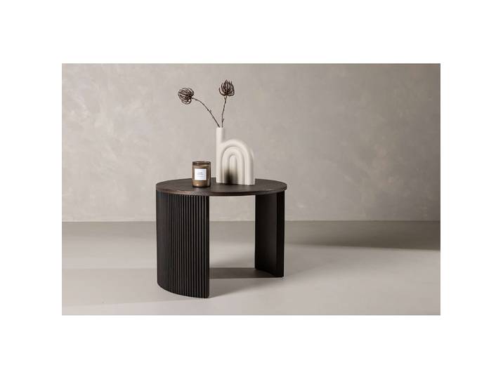 Table basse plaquée Bristol Ø 60cm Marron