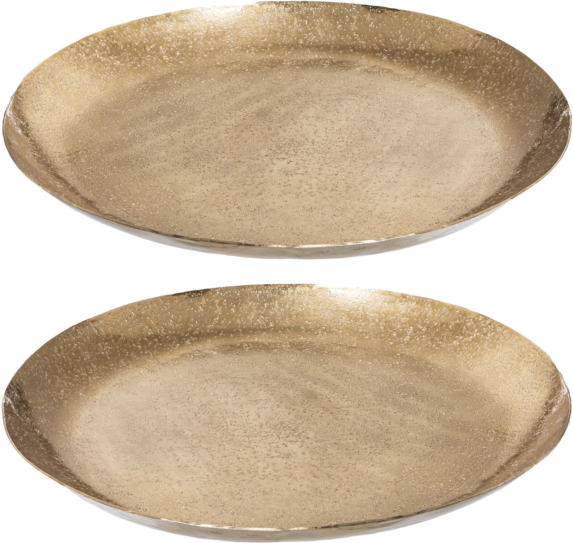 Dekoteller CREATIV HOME, gold (champagner), H:2cm Ø:30cm, Metall, Dekoschalen, Dekoteller, aus Metall champagner Ø 30cm