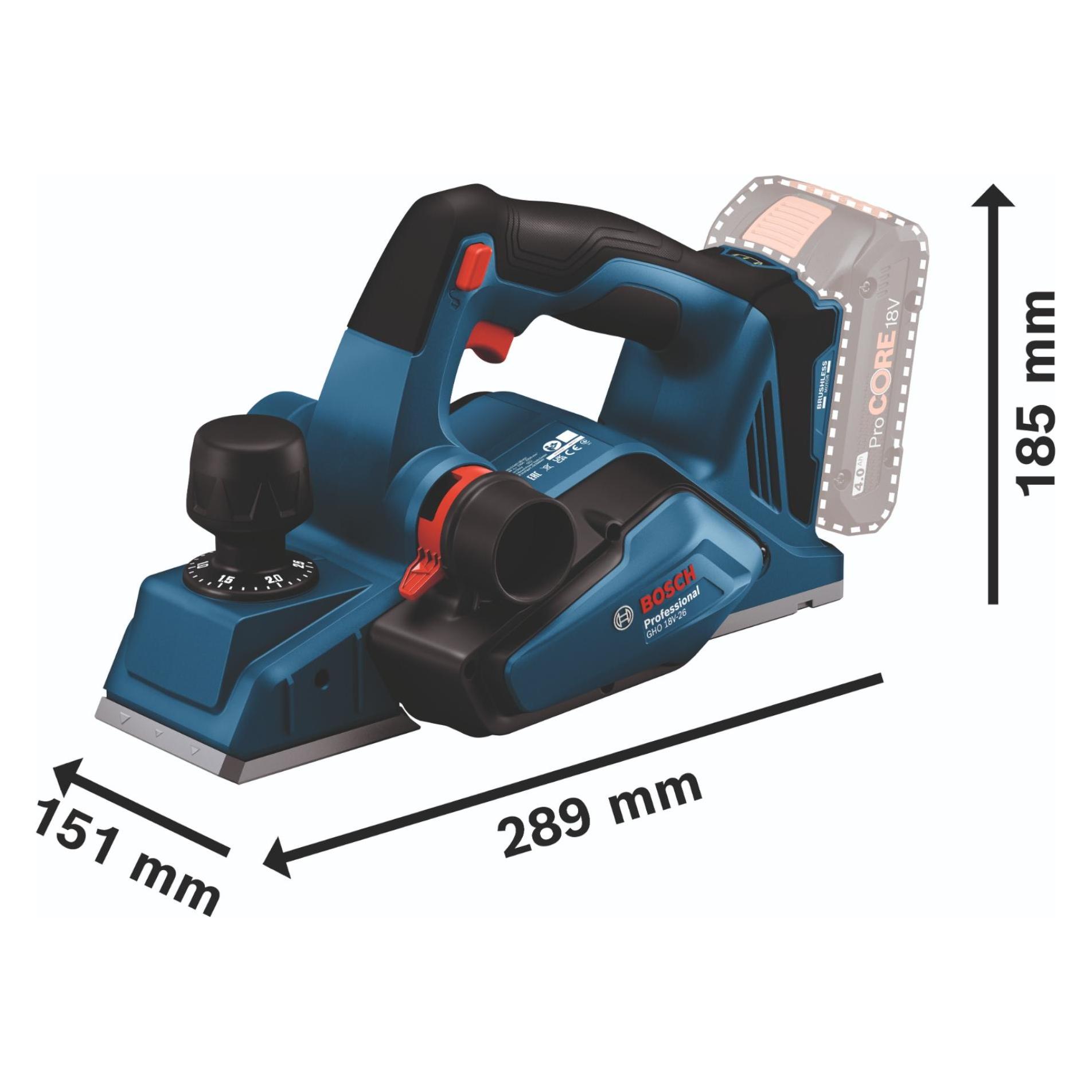 Bosch Professional GHO 18V-26 (Elektrischer Handhobel) (48991423)