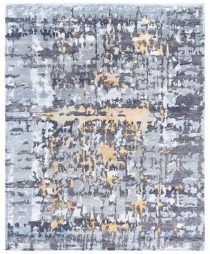 Overton "Modern One-of-a-Kind Hand-Knotted Area Rug, Gray - 8' 3"" x 10' 0"""