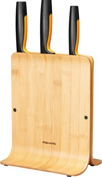 Fiskars Functional Form Bamboo knife block 3 knives