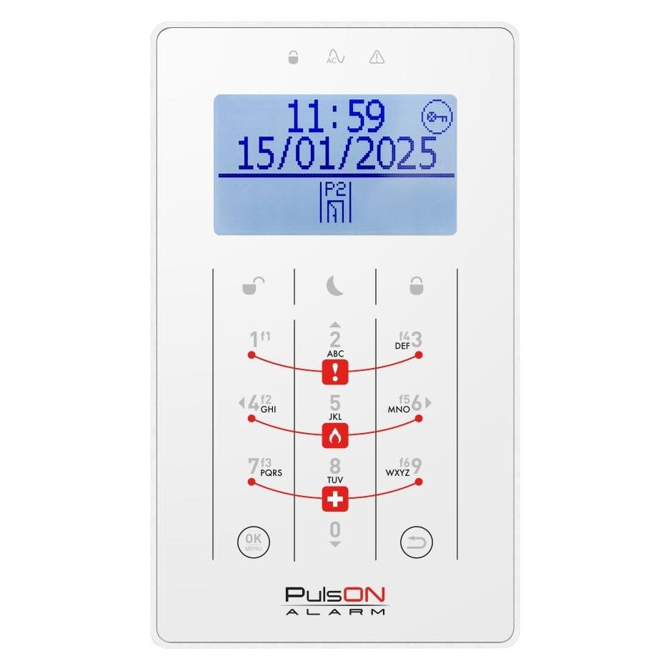 BCS PULSON LCD/S WH Weisse LCD/S berührungsempfindliche Tastatur (Elektronische Zahlenkombination) (PULSON LCD/S WH)