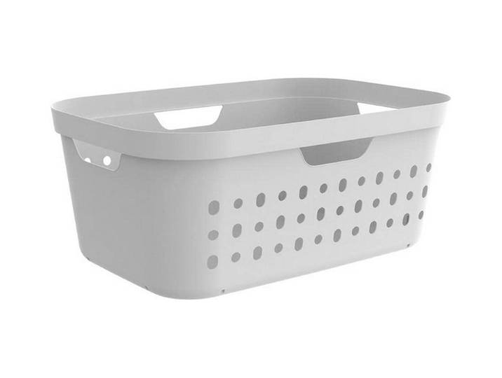 Wäschekorb ROTHO Jona 39 l , weiss (weiß), B:61,5cm H:27,5cm T:44cm, Polypropylen, Wäschesammler, Wäschekorb