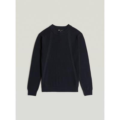 Longpullover G-STAR "Structure Knit Pullover", Herren, Gr. XS, schwarz (salute), Obermaterial: 100% Baumwolle, Pullover Longpullover