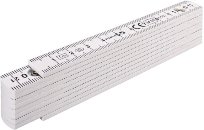 Règle pliante en plastique STABILA type 1104 1 m blanche, échelle métrique (01704)