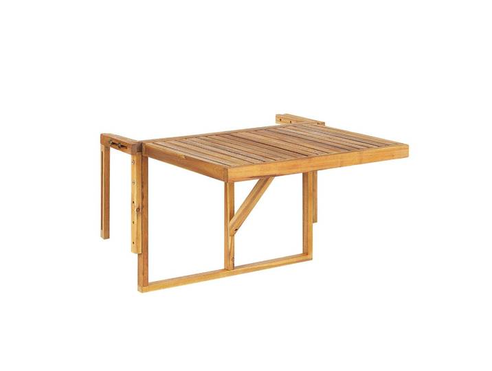 GARTENTISCH 60/40 cm Massivholz Heller Holzfarbton Udine
