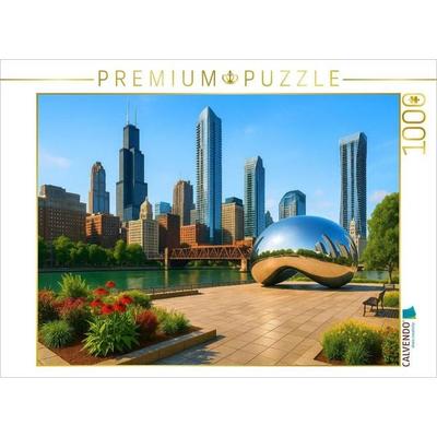 CALVENDO Puzzle Chicago - USA - verschiedene Sehenswürdigkeiten kombiniert | 1000 Teile Lege-Größe 64x48cm Foto-Puzzle für glückliche Stunden