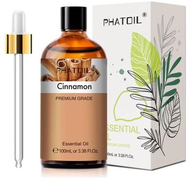 Inspired Finds PHATOIL 100ml Essential Oil Eucalyptus, Lavender, Vanilla, Jasmine, Lemon & Bergamot For Aromatherapy & Candle Mak cinnamon