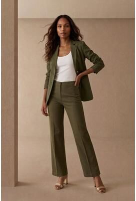 Plus Size Women's Refined Denim Trouser by Jessica London in Dark Olive Green (Size 16 W)