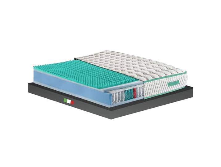 Gememma® Matratze für Einzelbett, 85 x 195 cm, Taschenfederkern und Memory-Schaum, 2 Seiten, Komfort/halbstarr, orthopädisch für Rückenschmerzen, hypoallergener Stoff – Hybrid Memory Med Pro