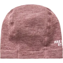 Pas Normal Studios Logo Merino Knit Beanie Fahrrad Unterhelmmütze - maroon - One-Size