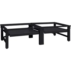 vidaXL Waschmaschinen-Podest 2 pcs Schwarz 124,5 x 61,5 x 32,5 cm