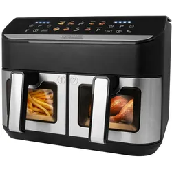 Gastroback Fritteuse Duo Family 9 l, Fritteuse, Schwarz, Silber