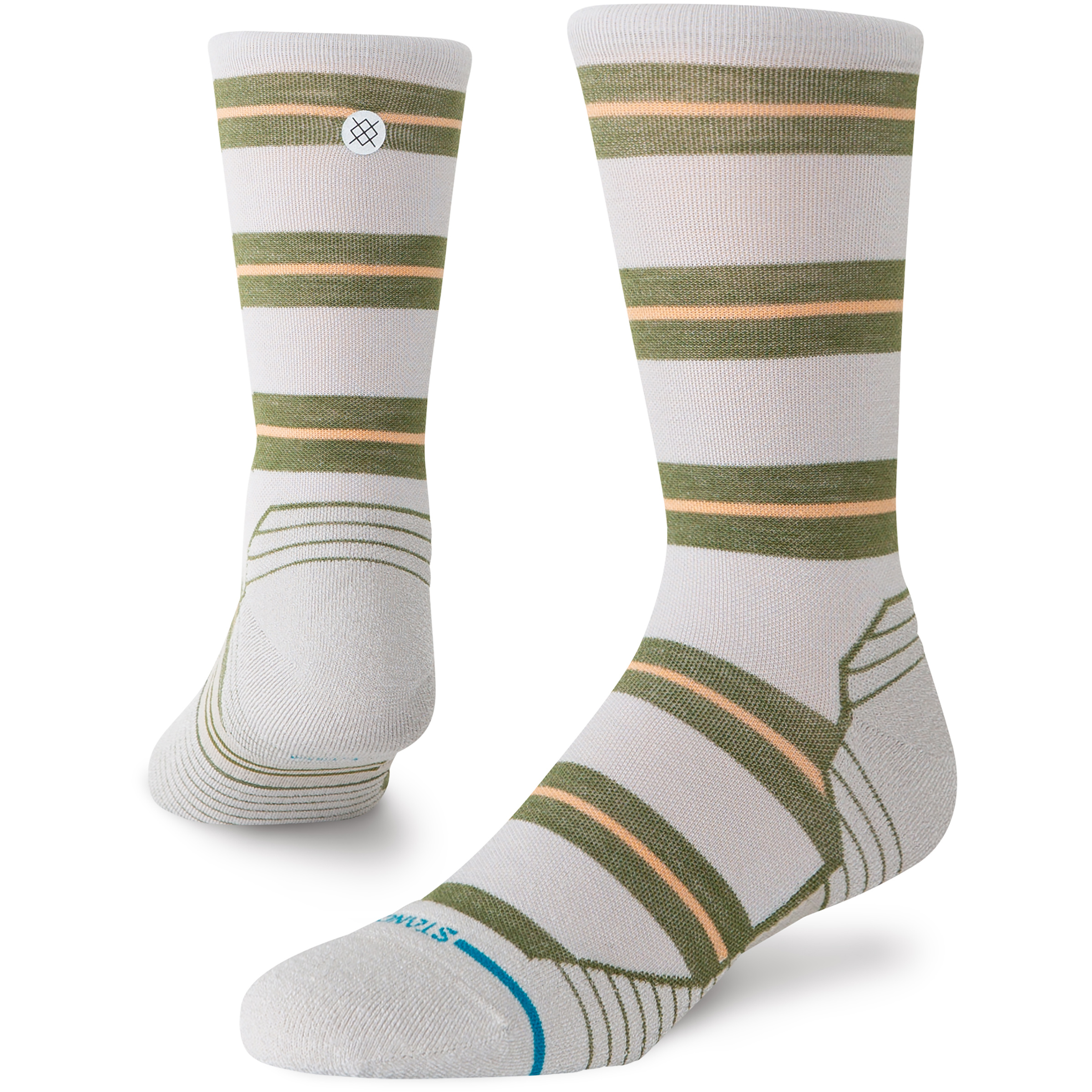 Stance Striped It Light Wool Crew Wandersocken grau Größe 43 Camping Hautfreundlich Merinowolle