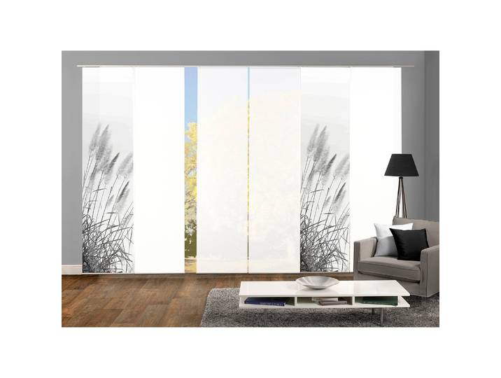 Schiebevorhang Pampas 6er-Set 60 x 245cm Grau