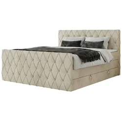 Boxspringbett mit Bettkasten  ¦ beige ¦ Maße (cm): B: 181 H: 110