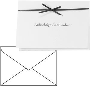 bsb Trauerkarten 811503-2, 170 x 115 mm, Klappkarte mit Umschlag, 3 Stück