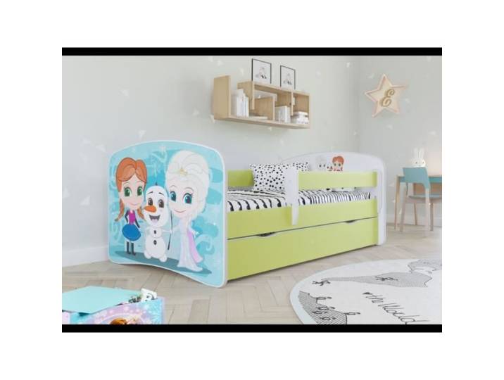 Kocot Kids Lit Babydreams La Reine des neiges vert avec un tiroir matelas 140/70 - 5903282036994