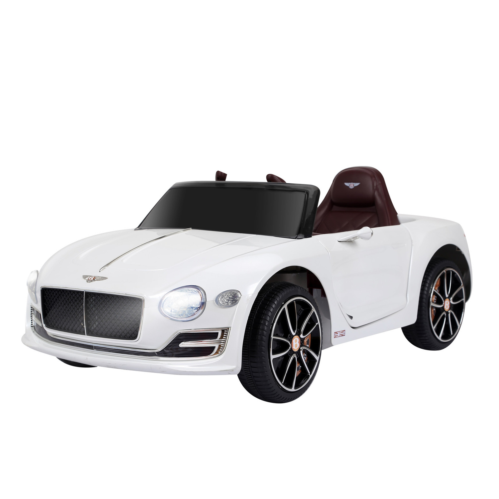 HOMCOM Bentley Continental elektrische kinderauto met afstandsbediening en veiligheidsgordel - Wit