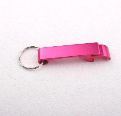 Uplift Essentials Multi Color Aluminum Bottle Opener Keychain rose Red