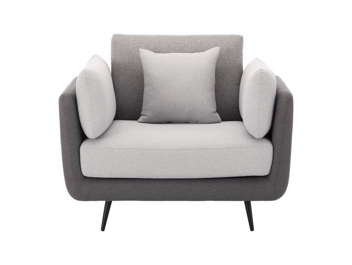 Relaxsessel Holz, Metall, Textil Grau