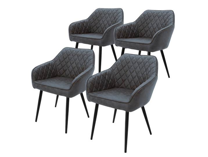 ESSZIMMERSTUHL Samt Anthrazit 4er Set