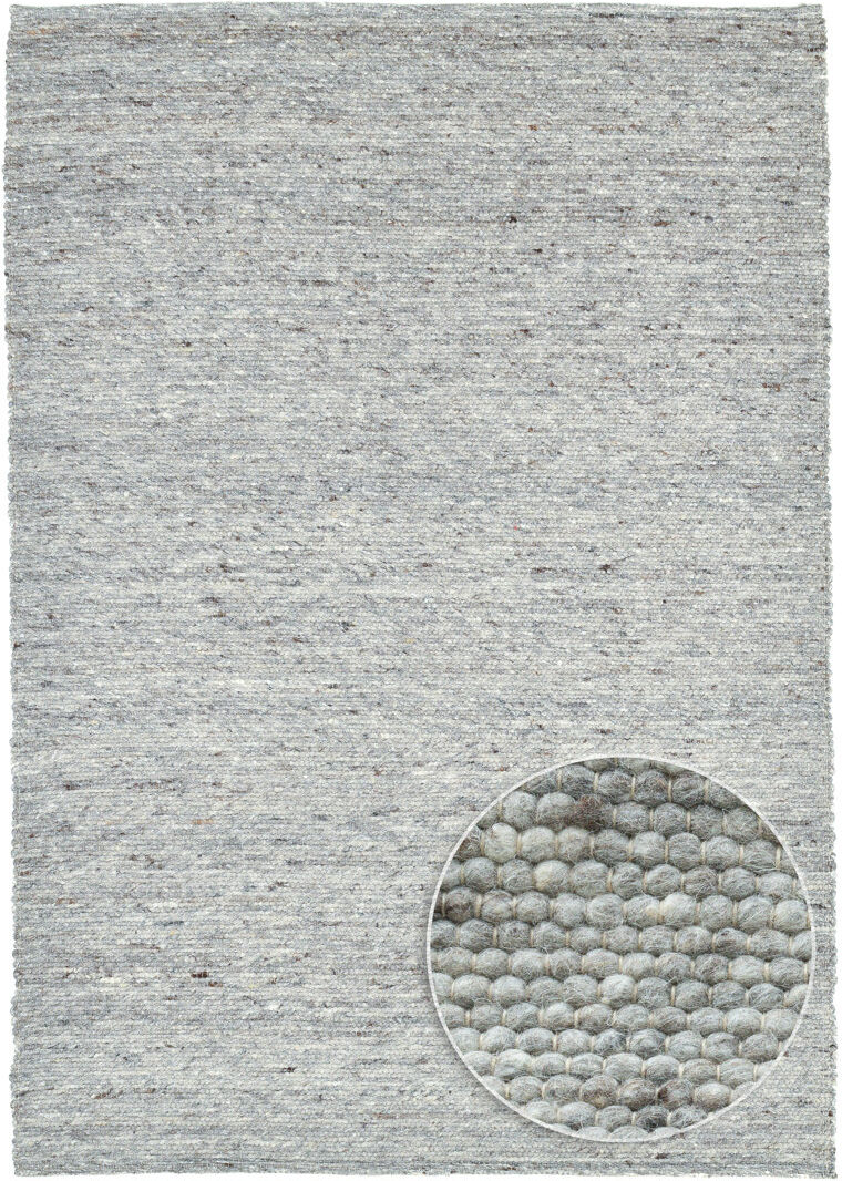 Theko Hand Woven Wool Grey Indoor Rug Gray Runner 70 x 140cm