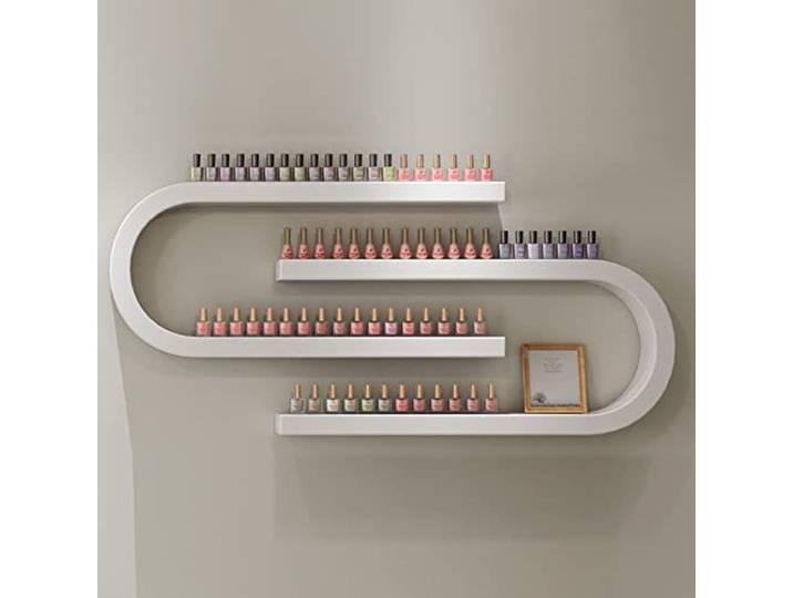 FUYAO An der Wand montiertes Regal für Nagellackflaschen, U-förmiges Parfüm-Aufbewahrungsregal für ätherische Öle, multifunktionaler hängender Parfümhalter für Salon-/Schönheits