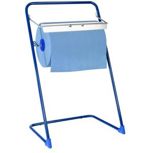 Semy-Top Putztuchrollenhalter ST-88521, Bodenständer, für Rollen bis 40 cm, Metall, blau