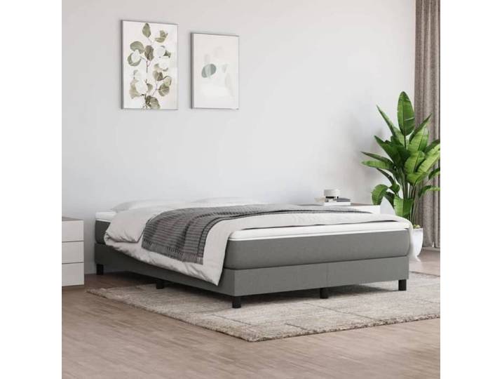 SOLO - NEUF Cadre de lit 2 places - design contemporain - gris foncé 140x190cm tissu 8941 3803