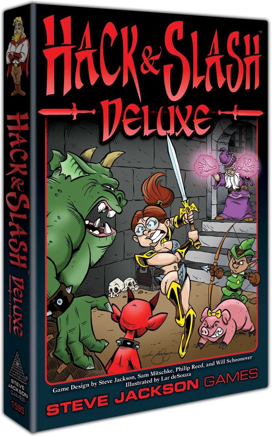 Hack ; Slash Deluxe - Fantasy Adventure Game, Ages 8+, 1-4 Players, by Steve Jackson Games