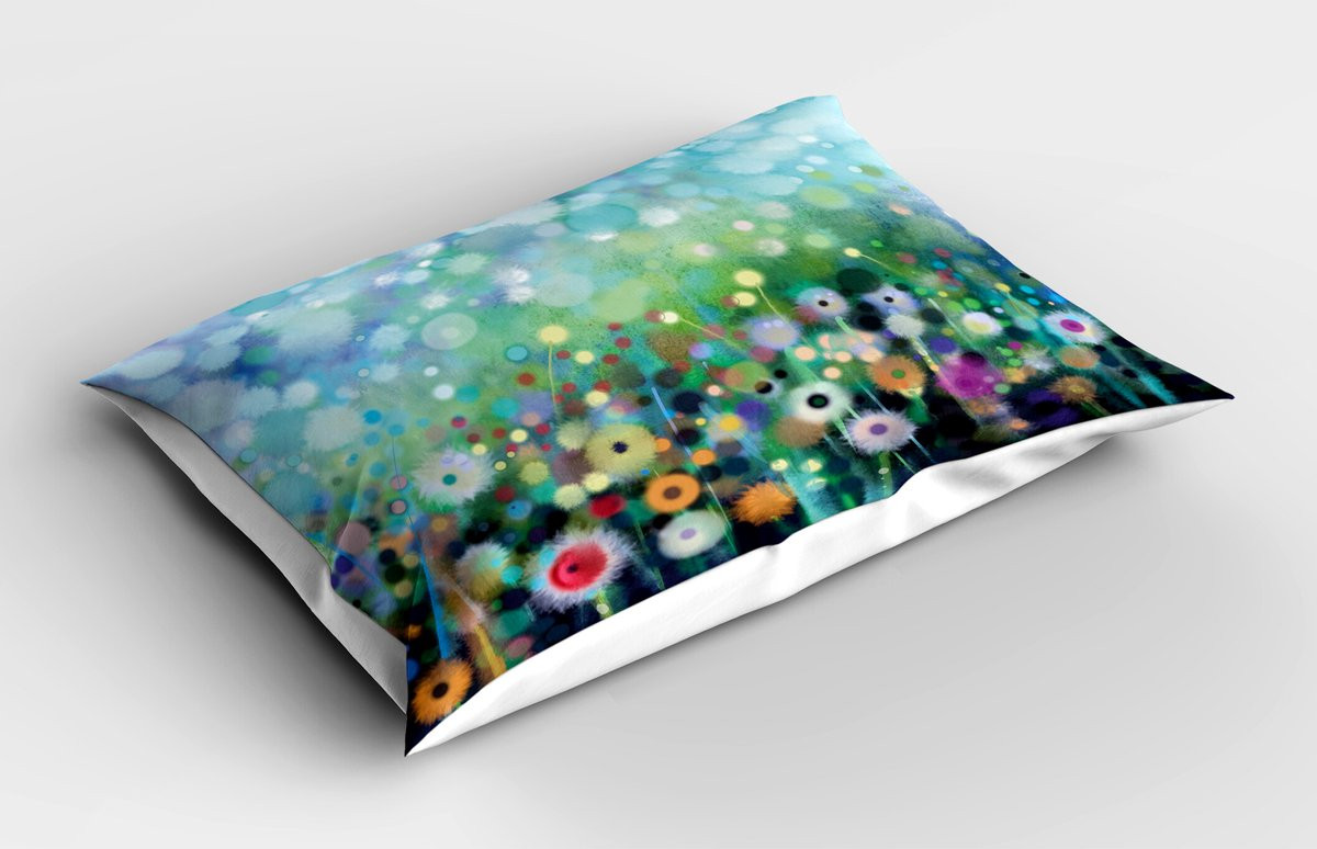 ABAKUHAUS Bloem Kussensloop Paardenbloem Multicolor 90 x 50 cm