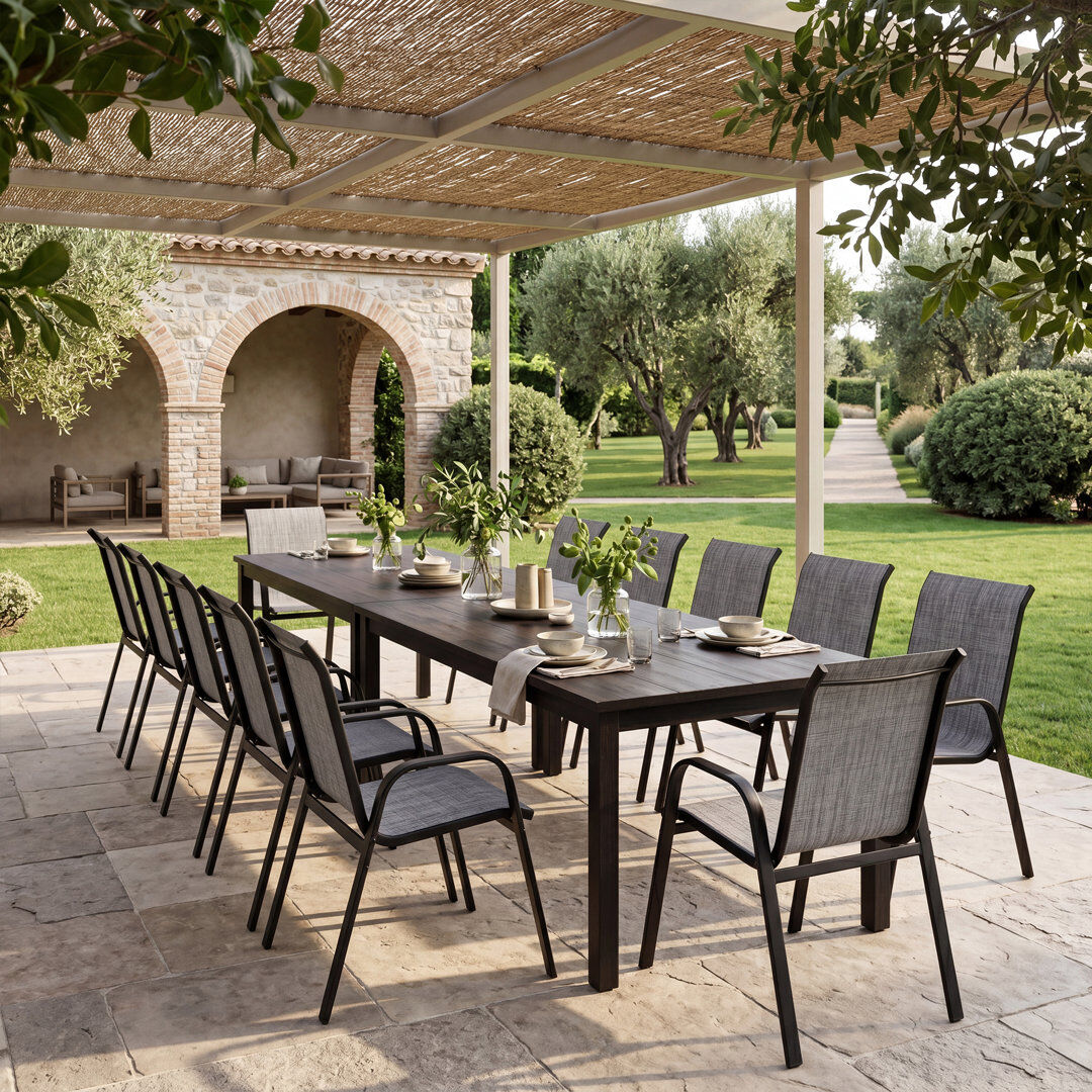 HaxvinUK Outdoor Stackable Garden Patio Dining Armchairs with PVC-coated polyester Seat Grey 4