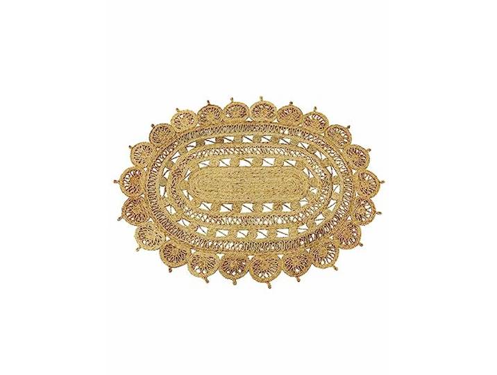 carpetfine Jute Teppich Cate oval 140x200 cm Hellbraun