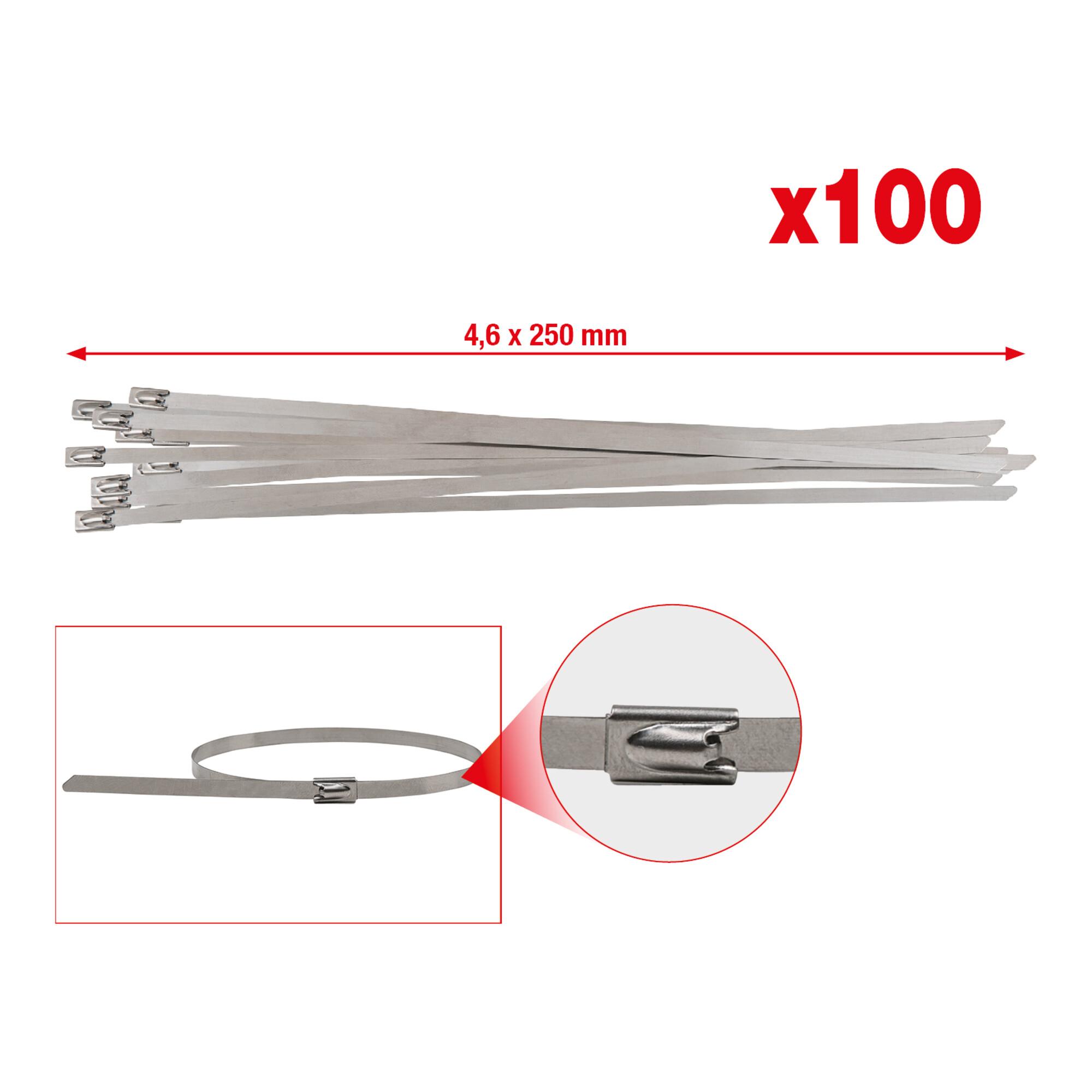 KS Tools Edelstahl Kabelbinder mit Kugelverschluss, 4,6x250mm (115.1592)
