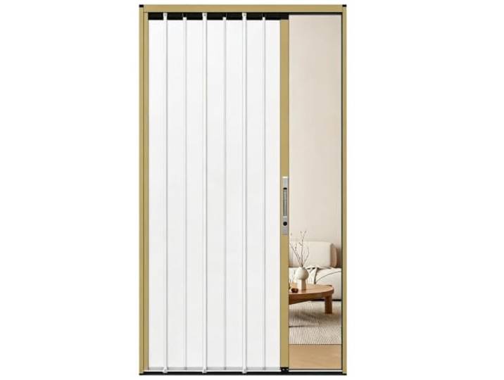 Falttür Aluminium Falttür Kleiderschrank mit Weißem Paneel & Schiene Maßgefertigte Verdunkelnde Falttür für Verschiedene Öffnungen Wohnung Schlafzimmer