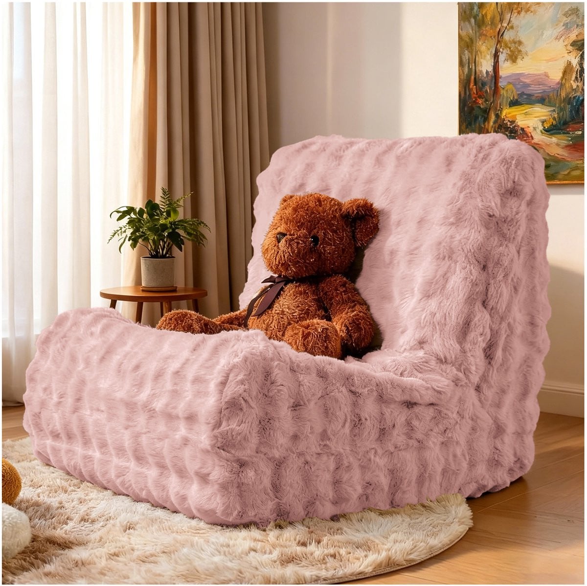 HAUSS SPOLE Zitzak Loungestoel met Rugleuning - Flanel Roze